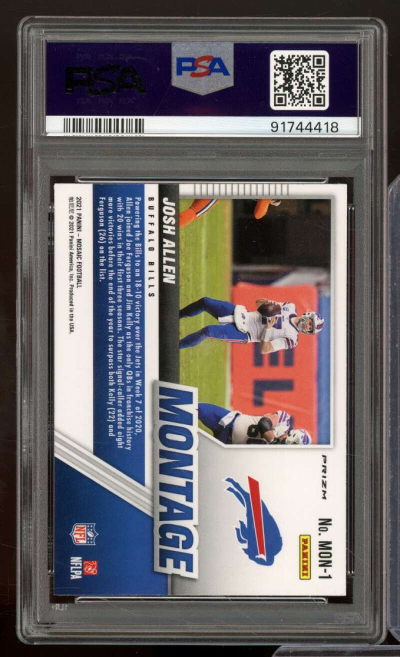 Josh Allen Card 2021 Mosaic Montage-Silver (pop 2) #Mon1 PSA 10 Image 2