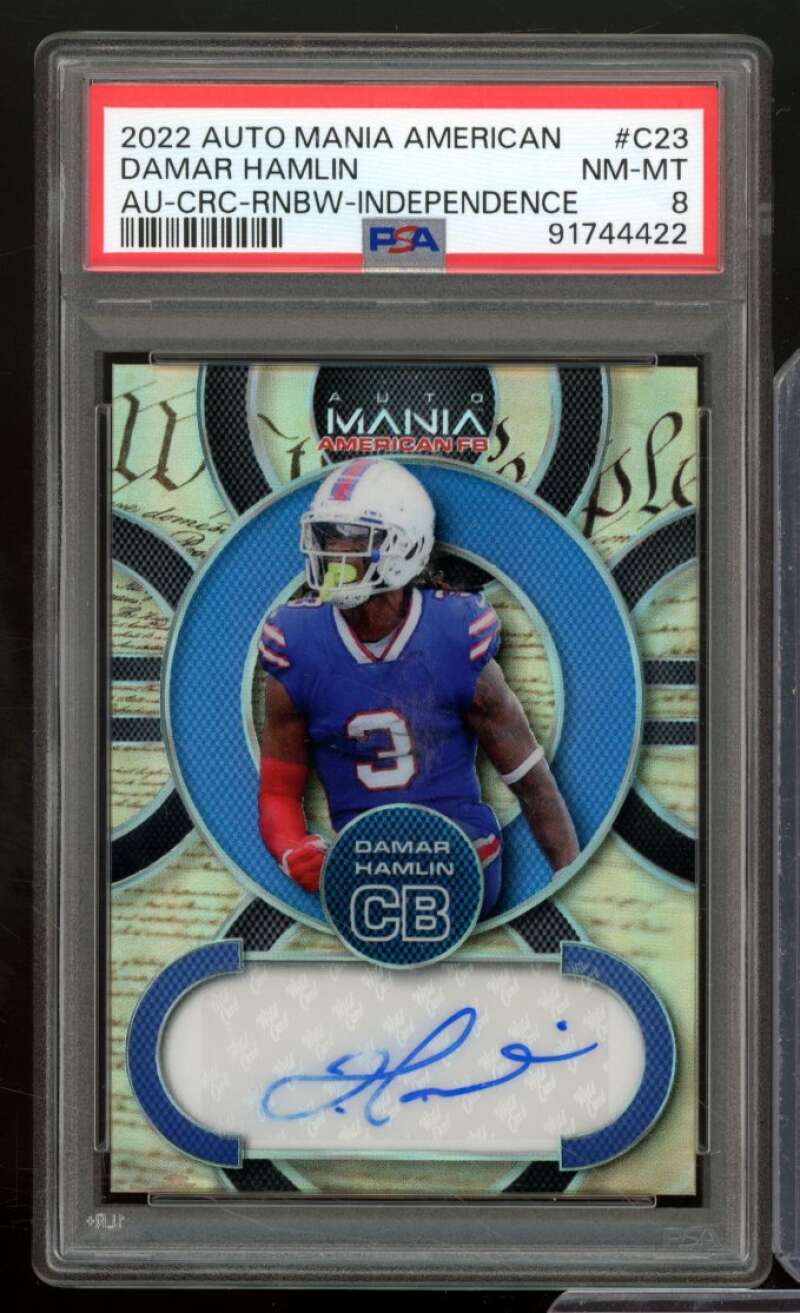 Damar Hamlin Card 2022 Auto Mania American Independence Auto (11/15) #C23 PSA 8 Image 1