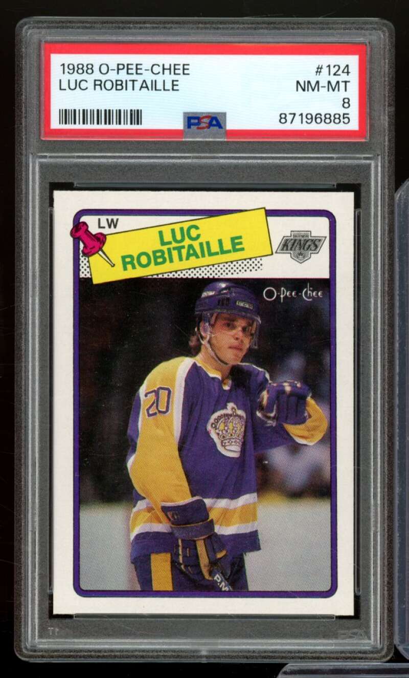 Luc Robitaille Card 1988-89 O-Pee-Chee #124 PSA 8 Image 1