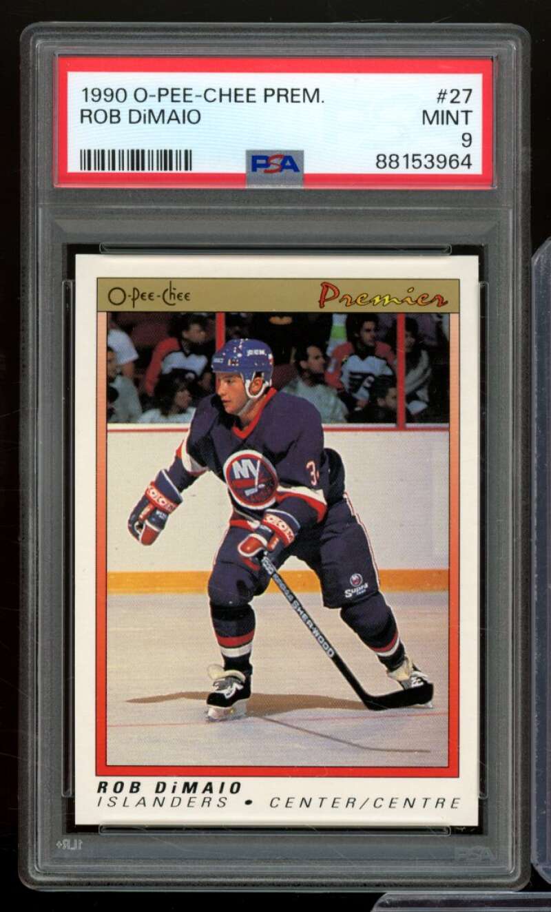 Rob DiMaio Rookie Card 1990-91 O-Pee-Chee Premier #27 PSA 9 Image 1