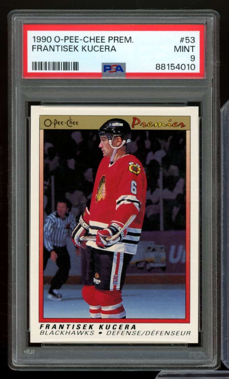 Frantisek Kucera Rookie Card 1990-91 O-Pee-Chee Premier #53 PSA 9 Image 1