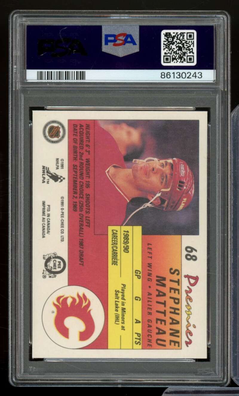 Stephane Matteau Rookie Card 1990-91 O-Pee-Chee Premier #68 PSA 9 Image 2