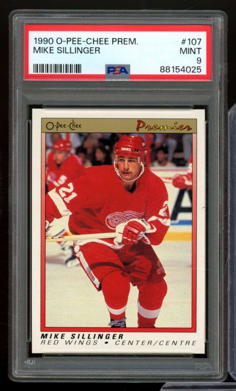 Mike Sillinger Rookie Card 1990-91 O-Pee-Chee Premier #107 PSA 9 Image 1