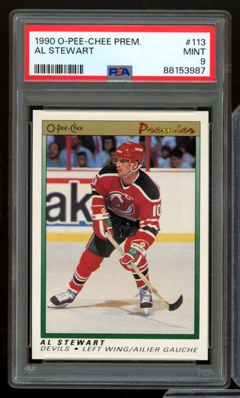 Al Stewart Rookie Card 1990-91 O-Pee-Chee Premier #113 PSA 9 Image 1