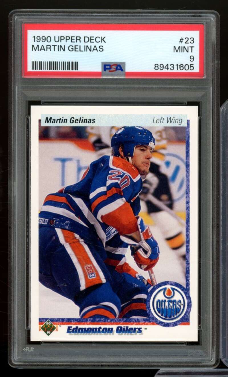 Martin Gelinas Rookie Card 1990-91 Upper Deck #23 PSA 9 Image 1