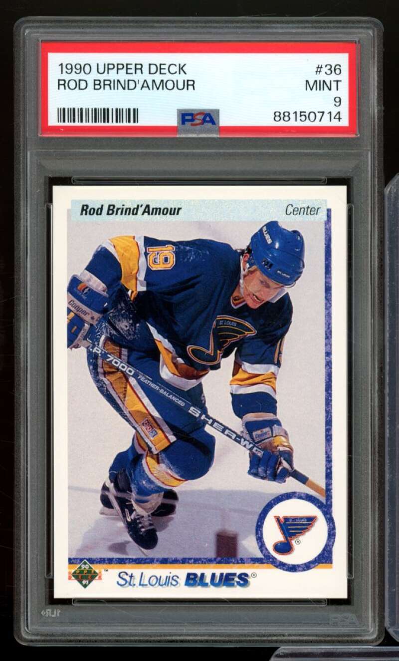 Rod Brind'Amour Rookie Card 1990-91 Upper Deck #36 PSA 9 Image 1