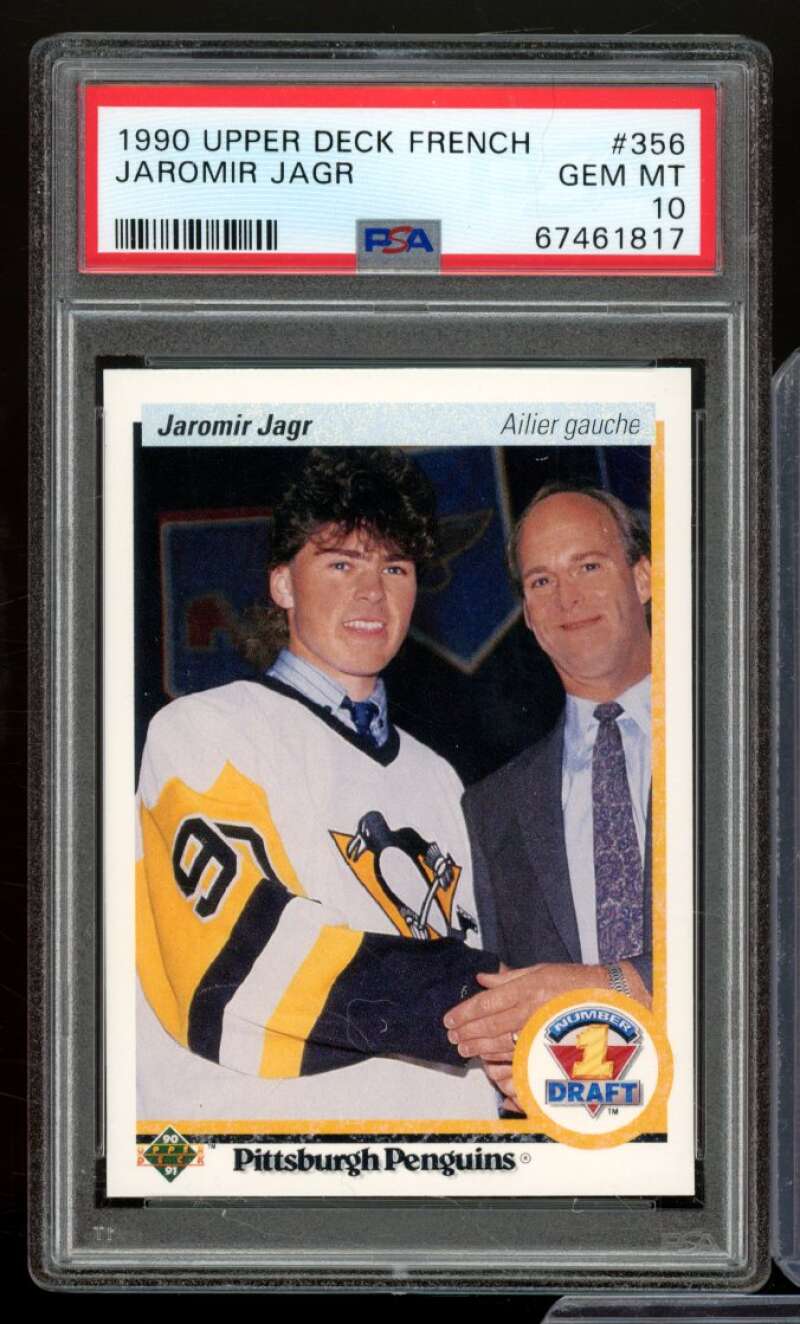 Jaromir Jagr Rookie Card 1990-91 Upper Deck French #356 PSA 10 Image 1