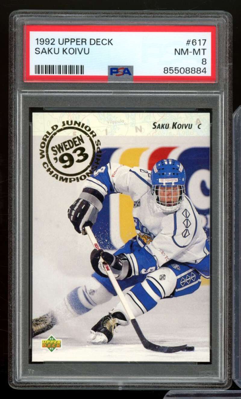 Saku Koivu Rookie Card 1992-93 Upper Deck #617 PSA 8 Image 1