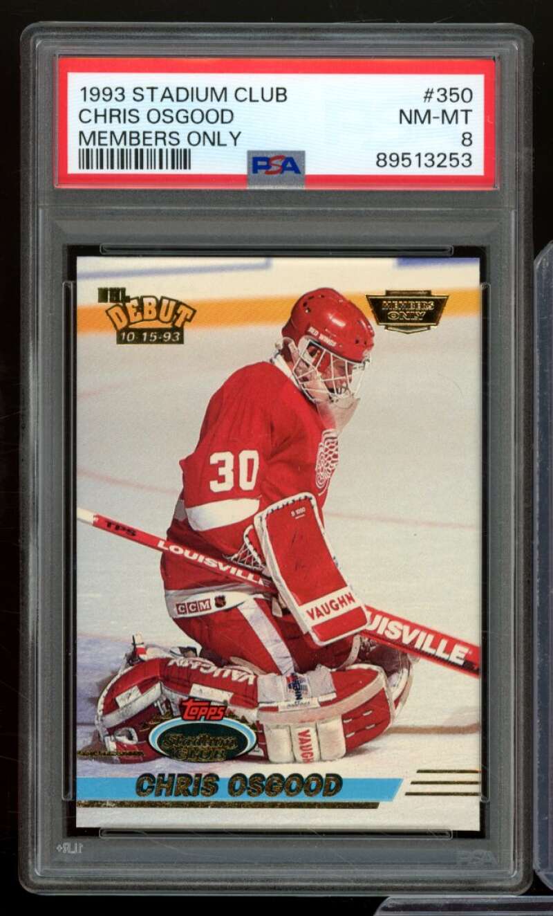 Chris Osgood Rookie Card 1993-94 Stadium Club Members Only #350 PSA 8 Image 1