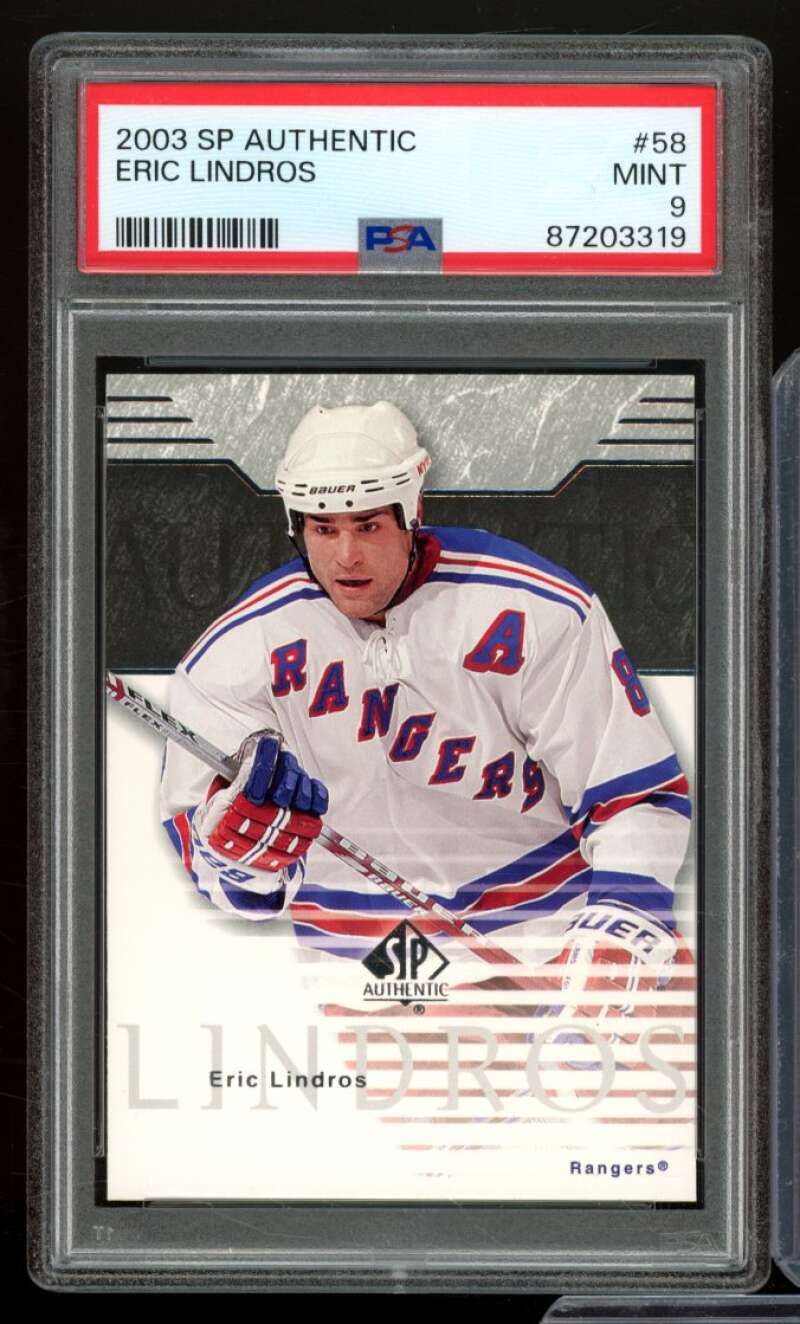 Eric Lindros Card 2003-04 SP Authentic #58 PSA 9 Image 1