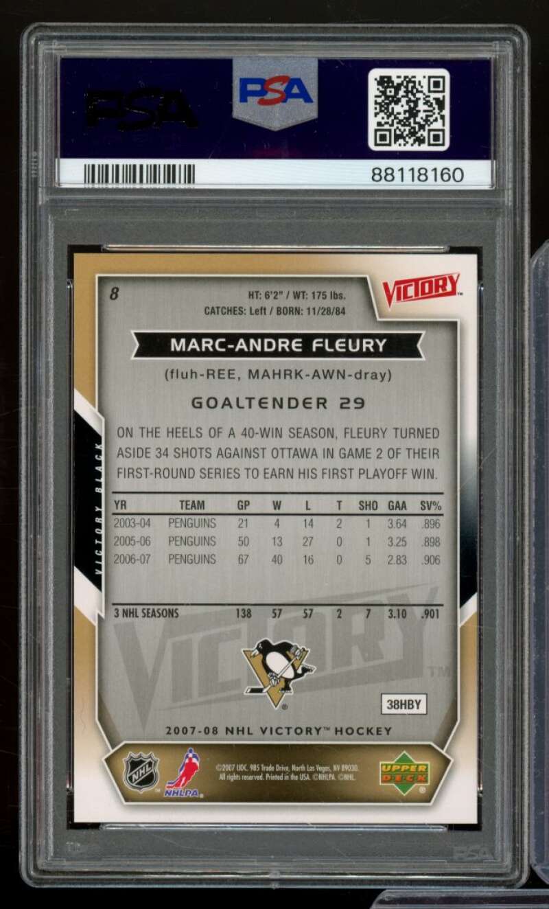 Marc-Andre Fleury Card 2007-08 Upper Deck Victory #8 PSA 9 Image 2