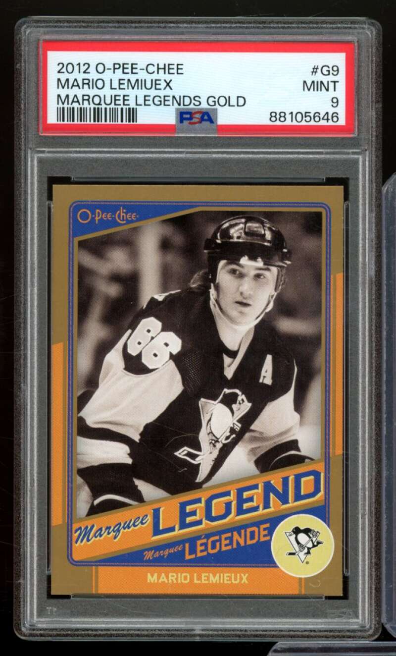 Mario Lemieux Card 2012-13 O-Pee-Chee Marquee Legends Gold #G9 PSA 9 Image 1