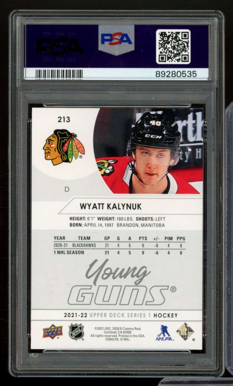 Wyatt Kalynuk Rookie Card 2021-22 Upper Deck #213 PSA 9 Image 2