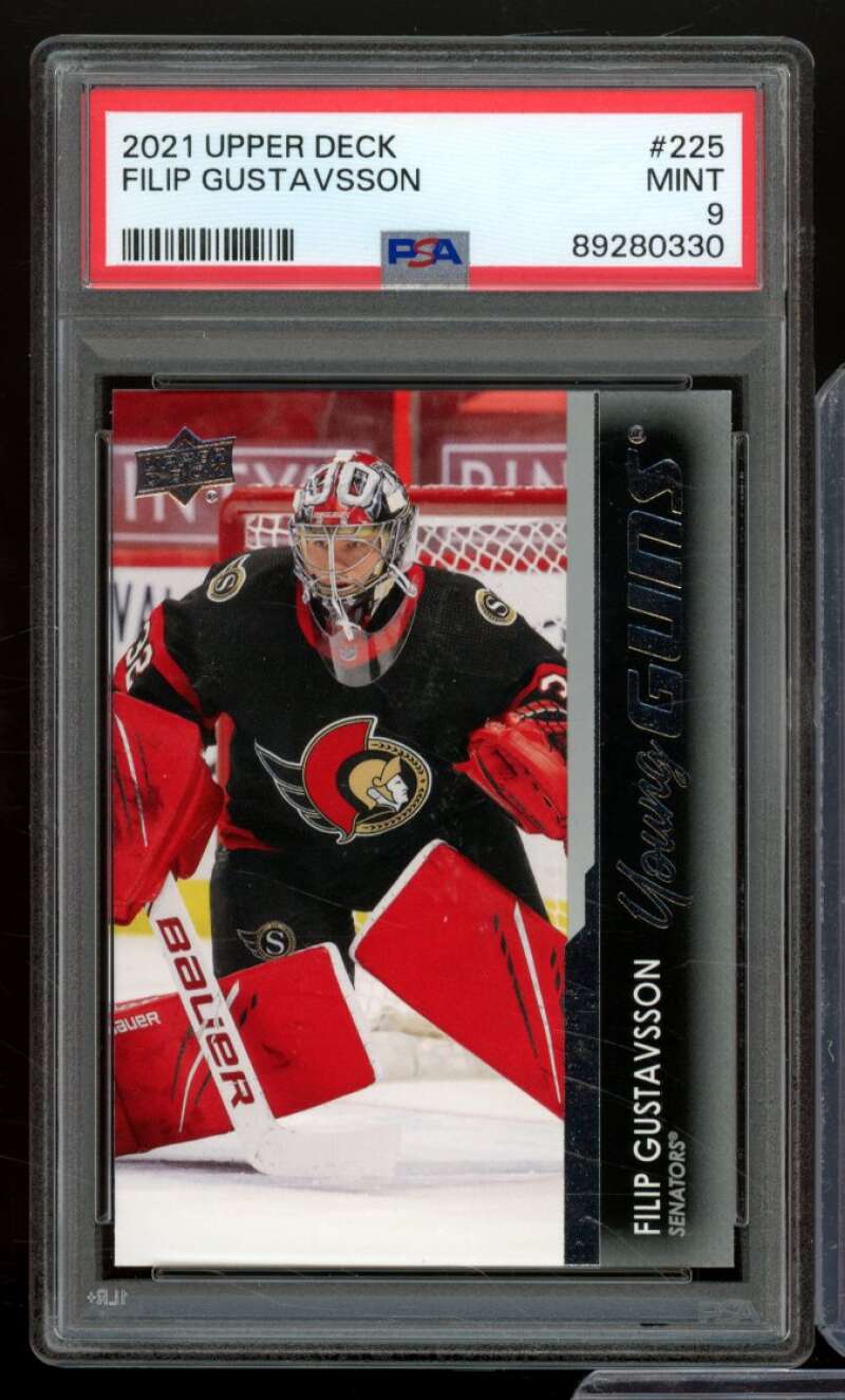 Filip Gustavsson Rookie Card 2021-22 Upper Deck #225 PSA 9 Image 1