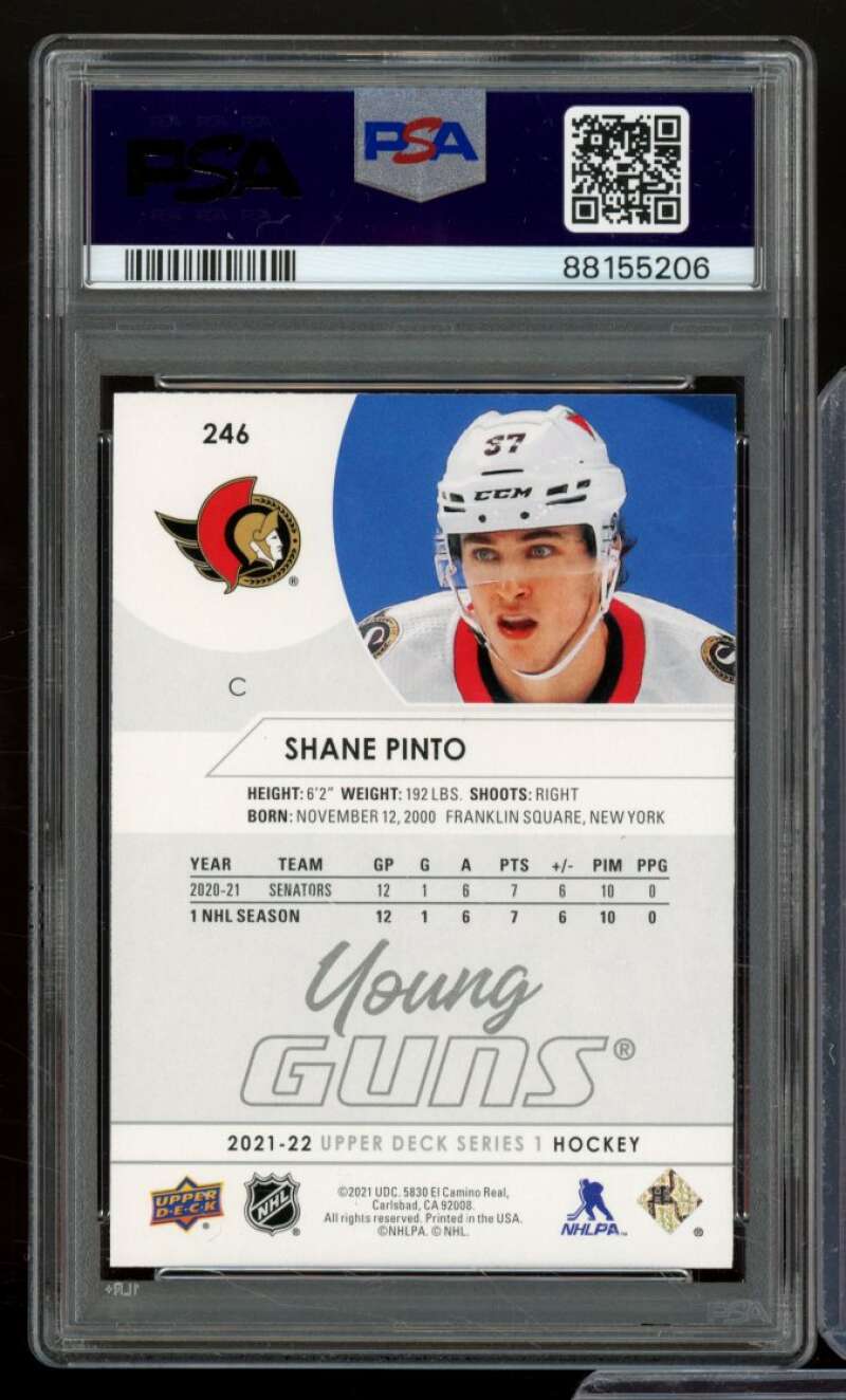 Shane Pinto Card 2021-22 Upper Deck #246 PSA 8 Image 2