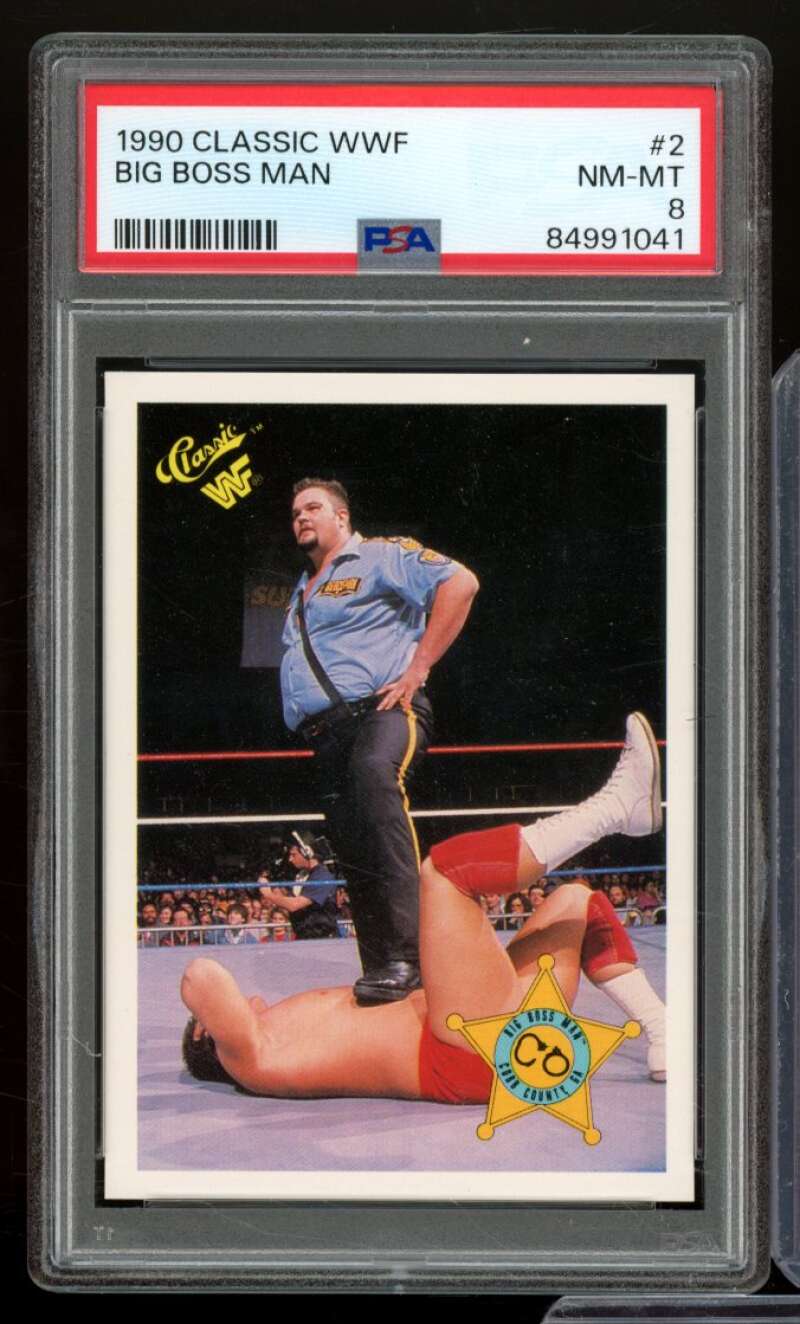 Big Boss Man Card 1990 Classic WWF #2 PSA 8 Image 1