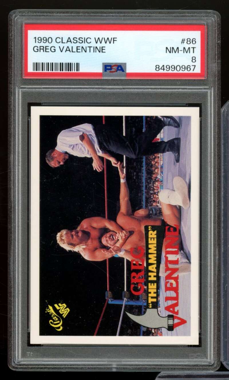 Greg Valentine Card 1990 Classic WWF #86 PSA 8 Image 1