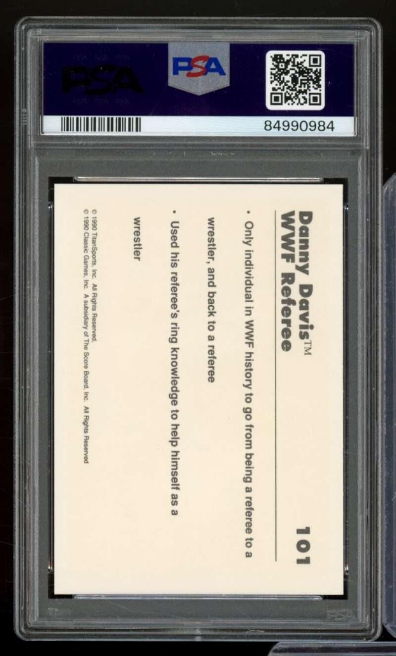 Danny Davis Card 1990 Classic WWF #101 PSA 8 Image 2