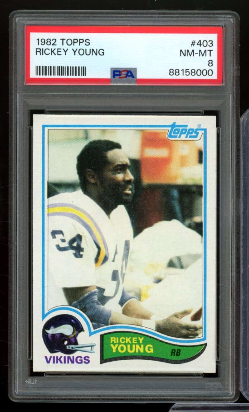 Rickey Young Card 1982 Topps #403 PSA 8 Image 1