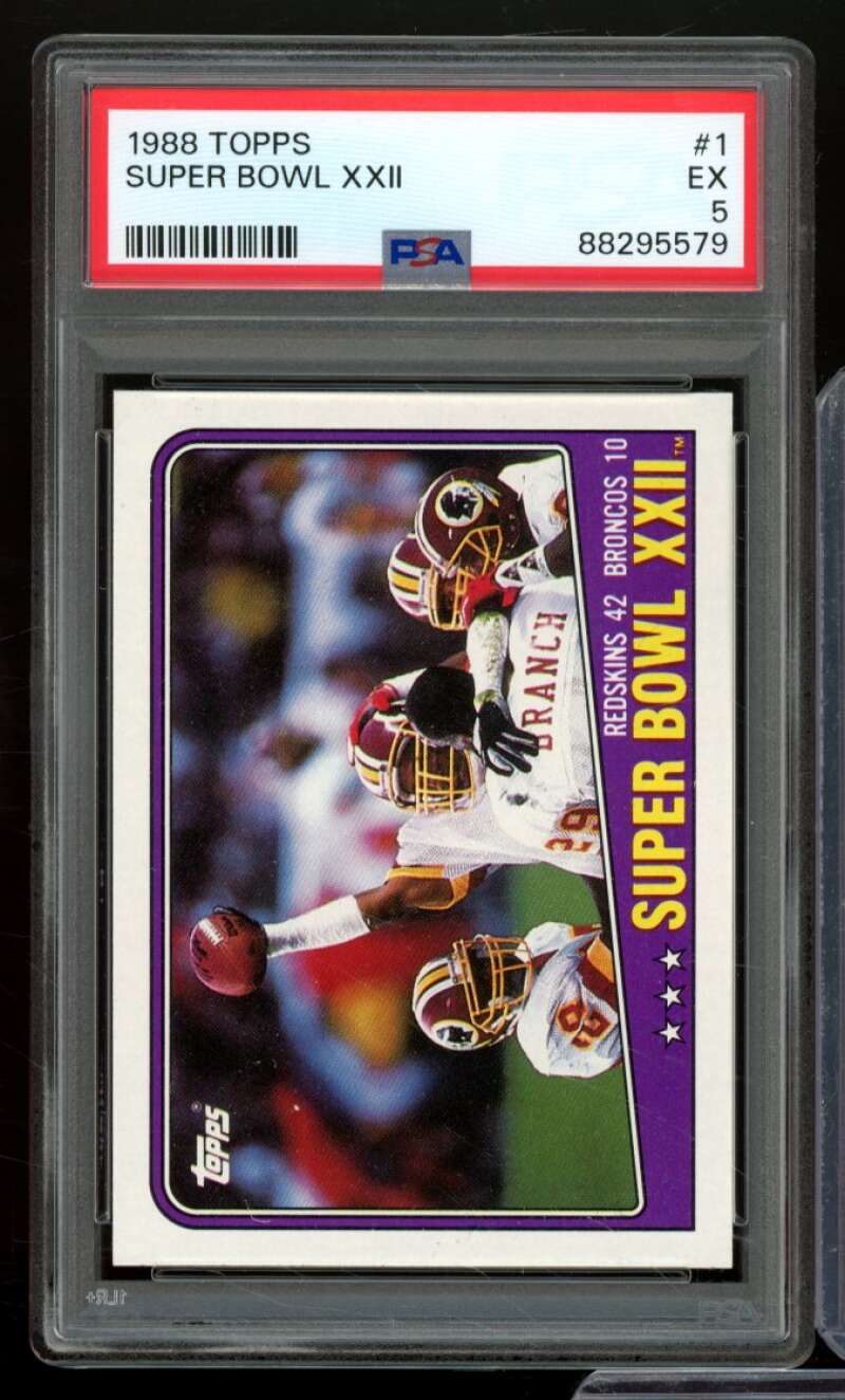 Super Bowl XXII Card 1988 Topps #1 PSA 5 Image 1