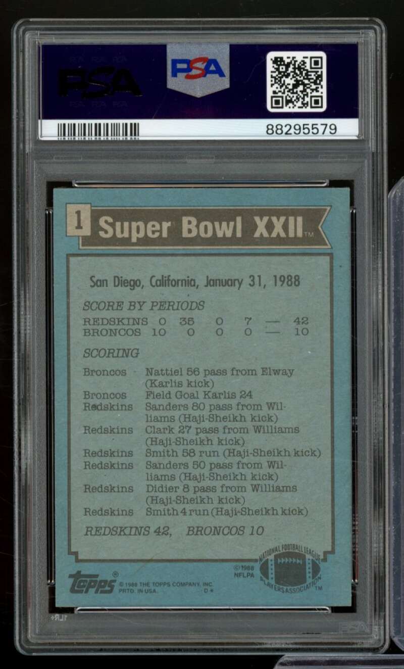 Super Bowl XXII Card 1988 Topps #1 PSA 5 Image 2