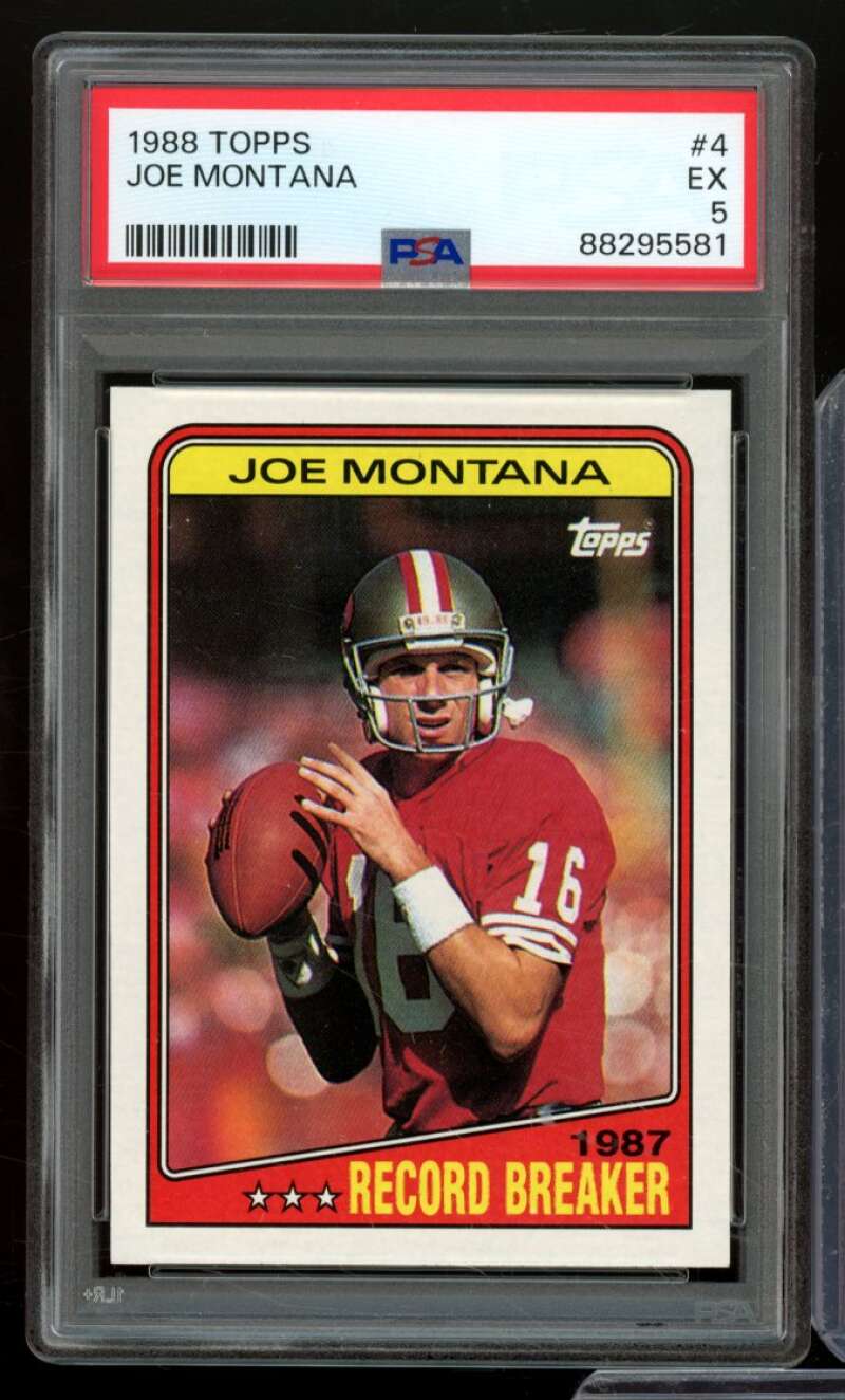 Joe Montana Card 1988 Topps #4 PSA 5 Image 1