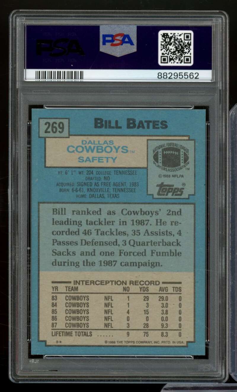 Bill Bates Card 1988 Topps #269 PSA 8 Image 2