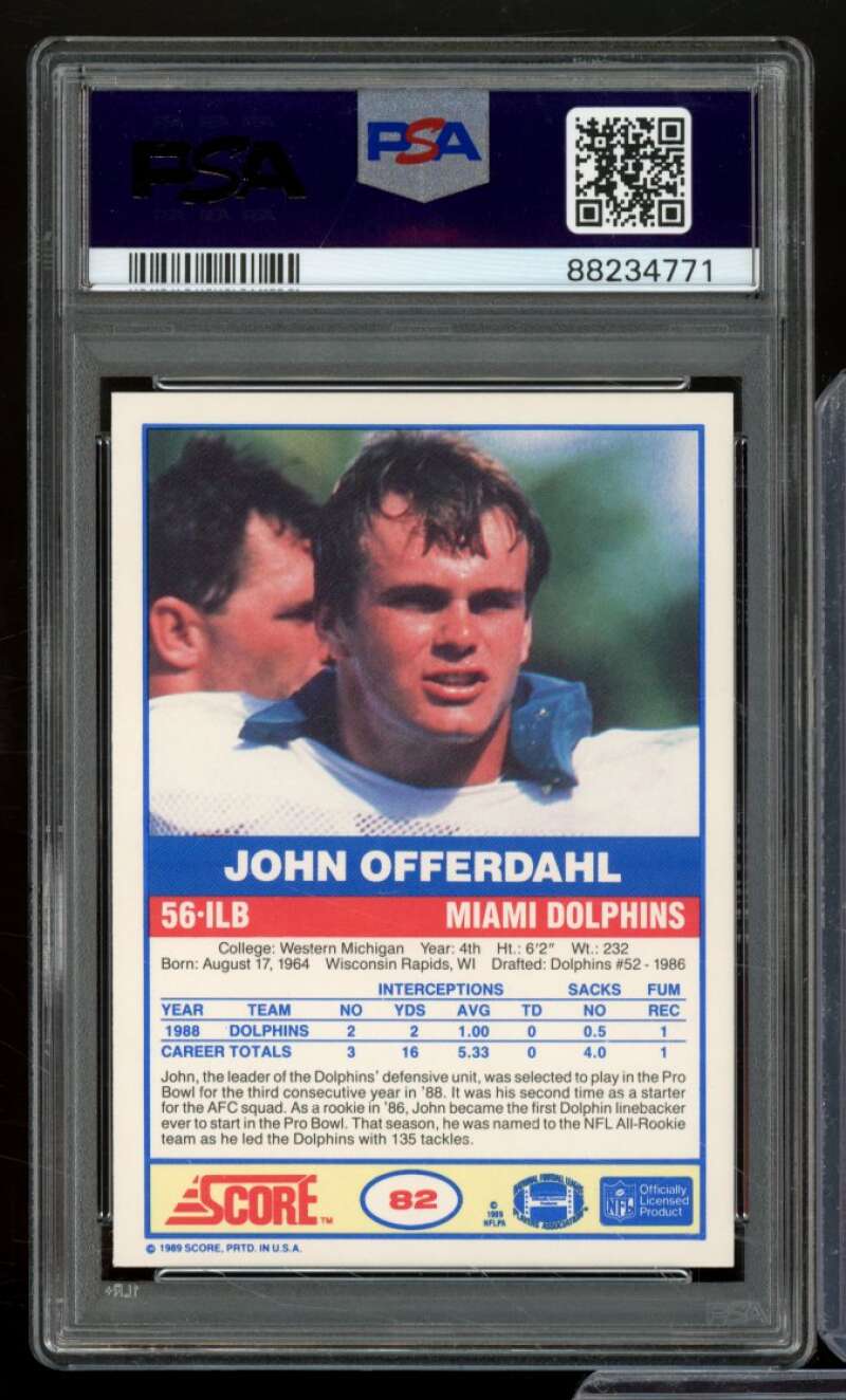 John Offerdahl Card 1989 Score #82 PSA 9 Image 2