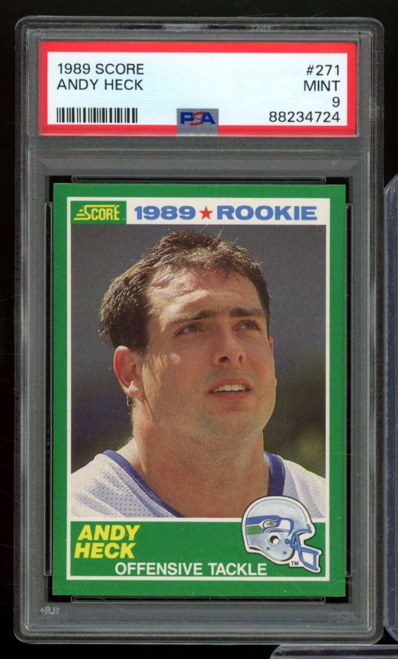 Andy Heck Rookie Card 1989 Score #271 PSA 9 Image 1