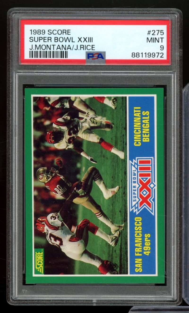 Joe Montana/Jerry Rice Card 1989 Score #275 PSA 9 Image 1