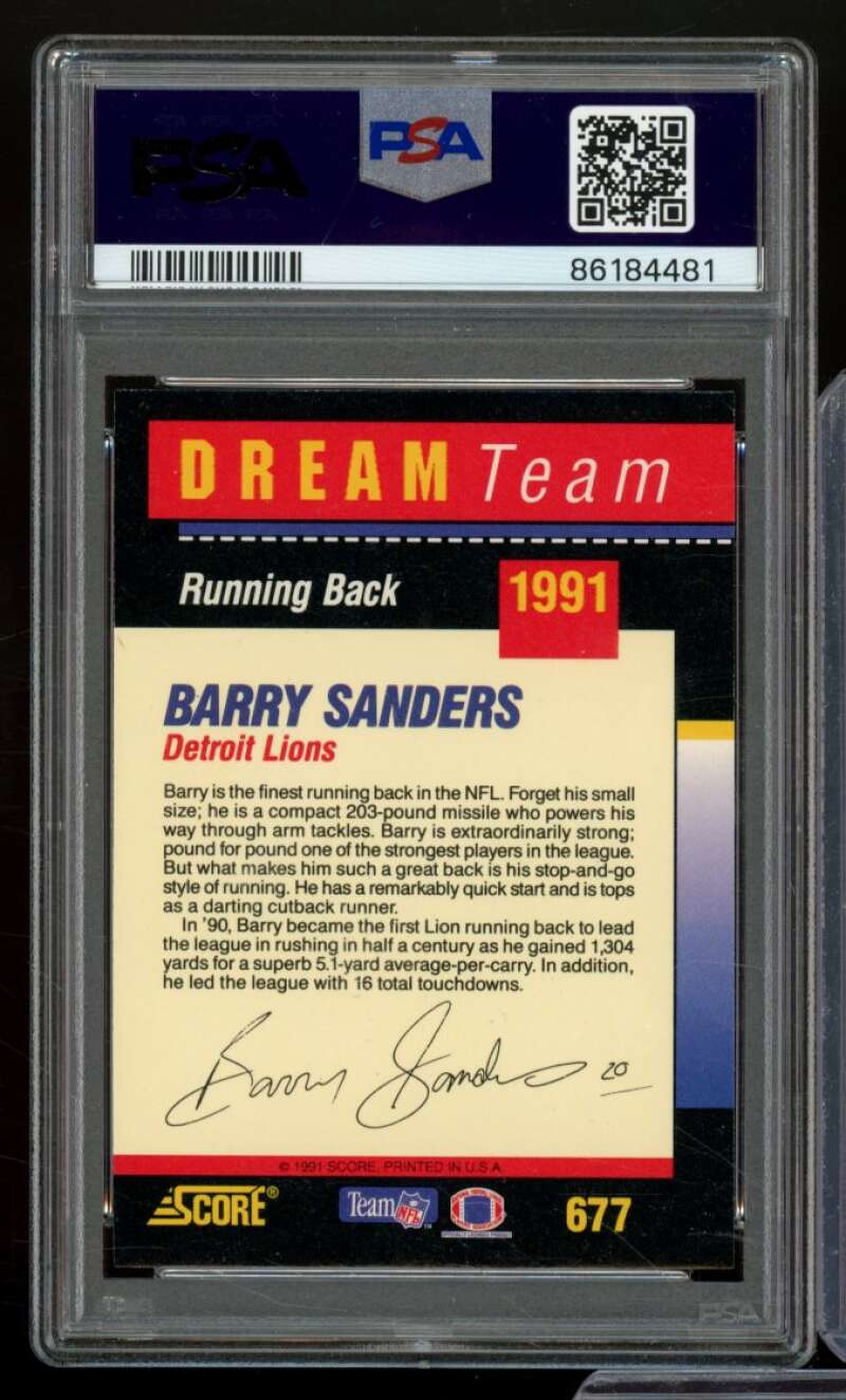 Barry Sanders Card 1991 Score #677 PSA 9 Image 2