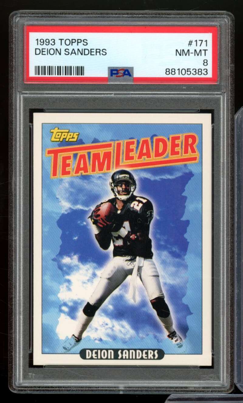 Deion Sanders Card 1993 Topps #171 PSA 8 Image 1