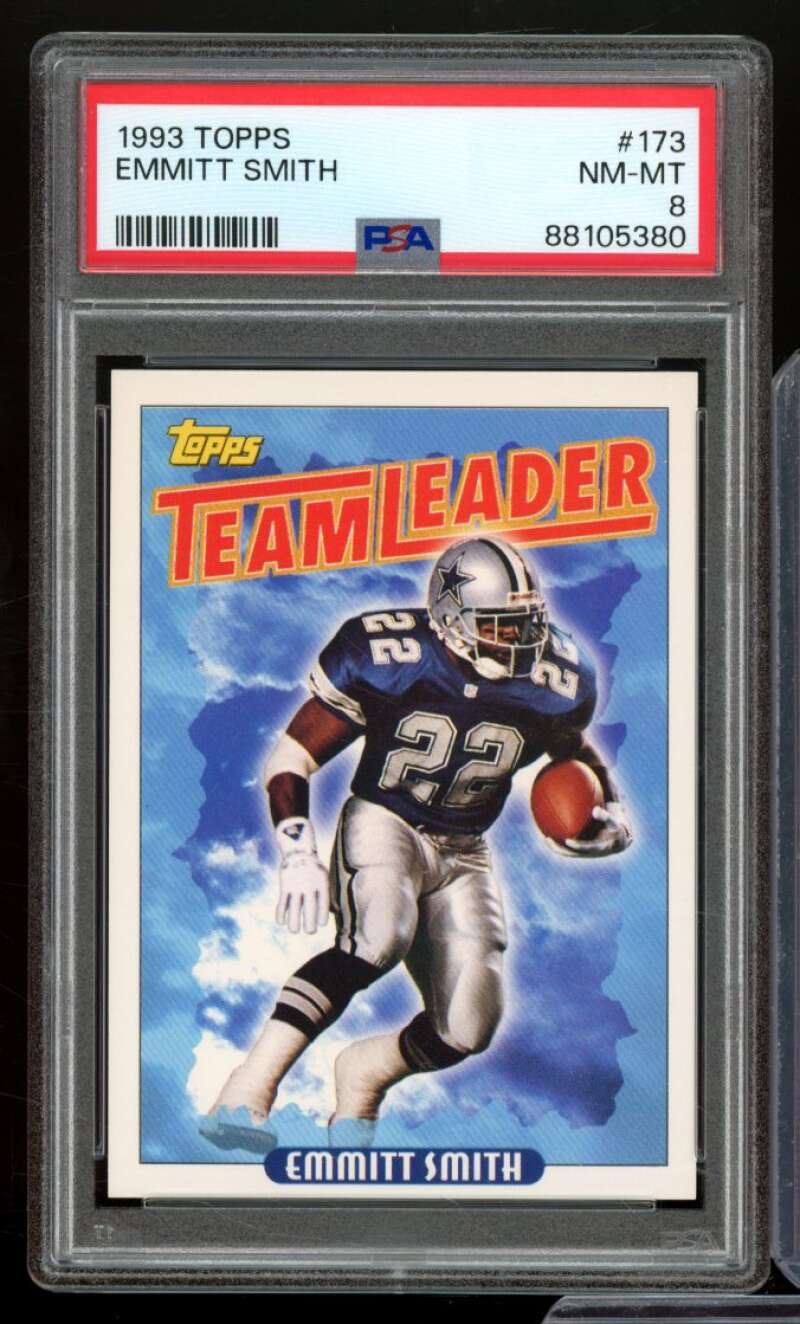 Emmitt Smith Card 1993 Topps #173 PSA 8 Image 1