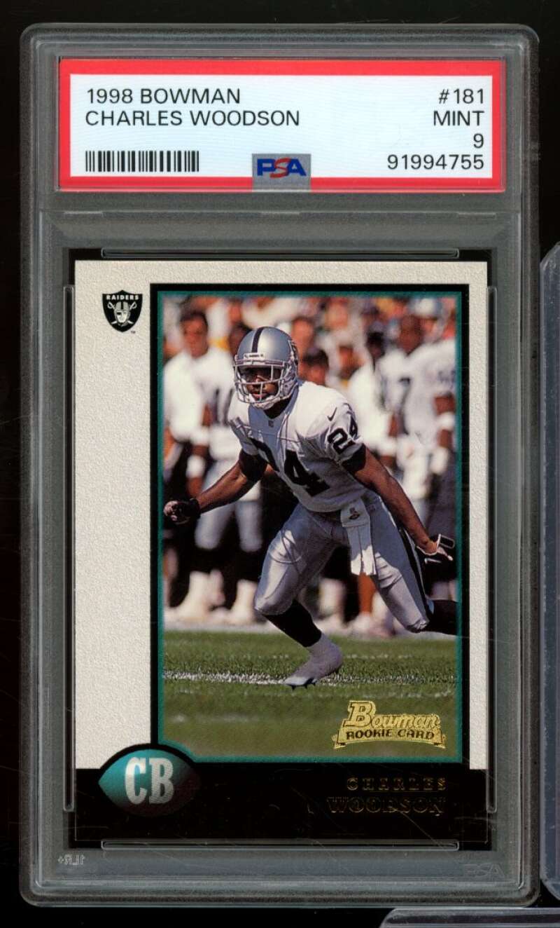 Charles Woodson Rookie Card 1998 Bowman #181 PSA 9 Image 1