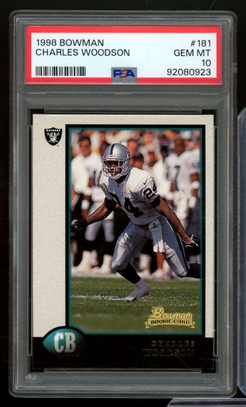 Charles Woodson Rookie Card 1998 Bowman #181 PSA 10 Image 1