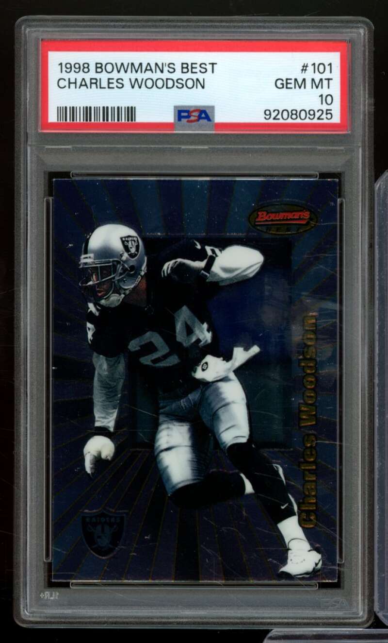 Charles Woodson Rookie Card 1998 Bowman's Best #101 PSA 10 Image 1