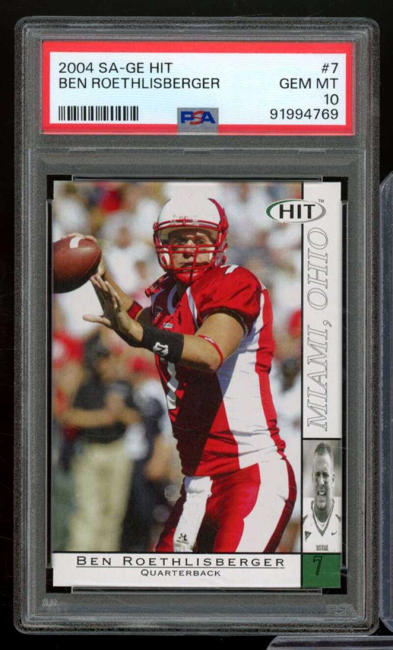 Ben Roethlisberger Card 2004 Sa-Ge Hit #7 PSA 10 Image 1