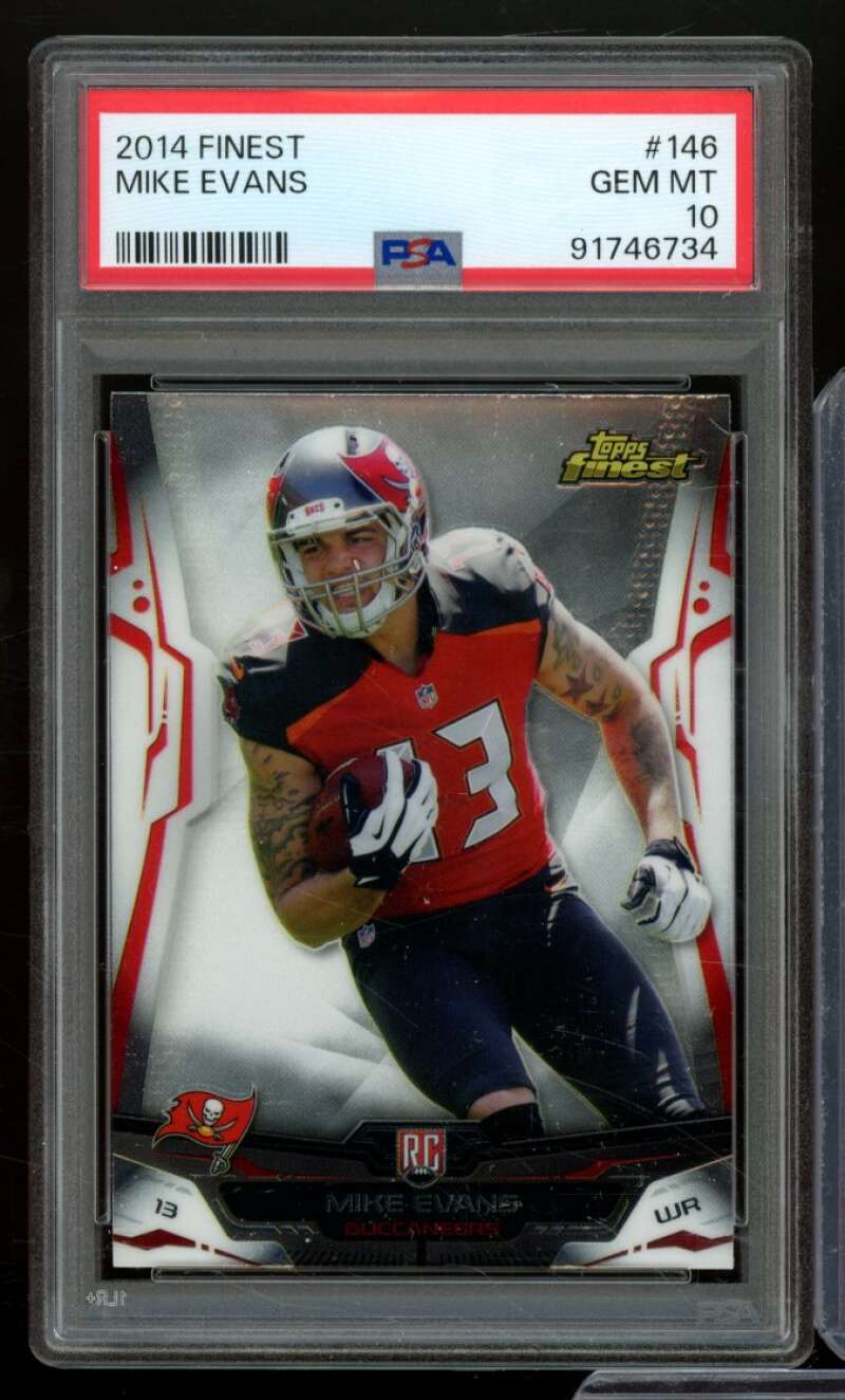 Mike Evans Rookie Card 2014 Finest #146 PSA 10 Image 1