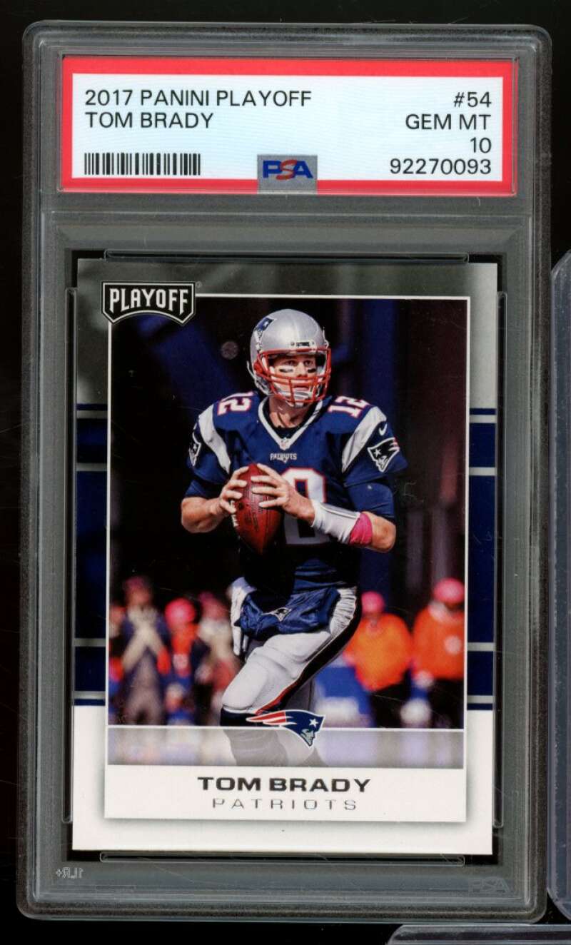 Tom Brady Card 2017 Panini Playoff #54 PSA 10 Image 1