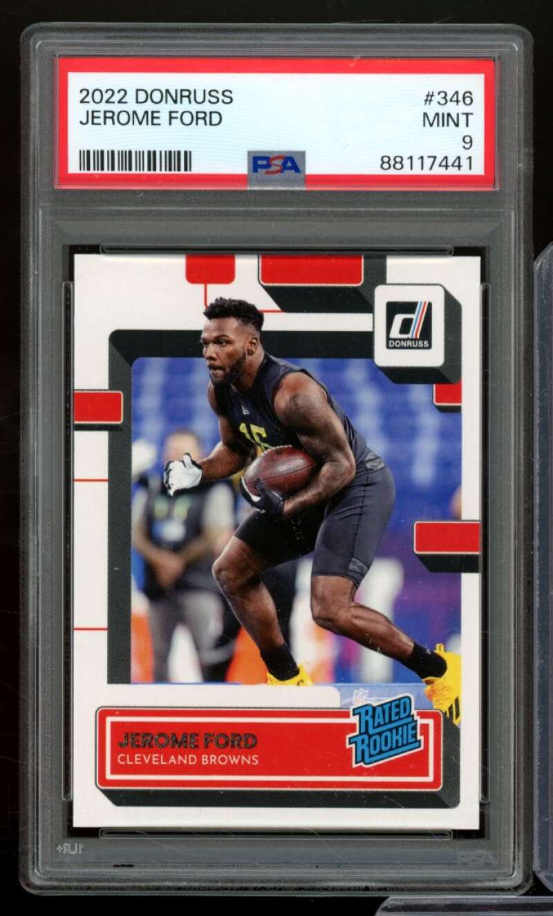 Jerome Ford Rookie Card 2022 Donruss #346 PSA 9 Image 1