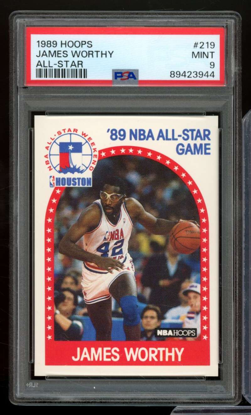 James Worthy Card 1989-90 Hoops All-Star #219 PSA 9 Image 1