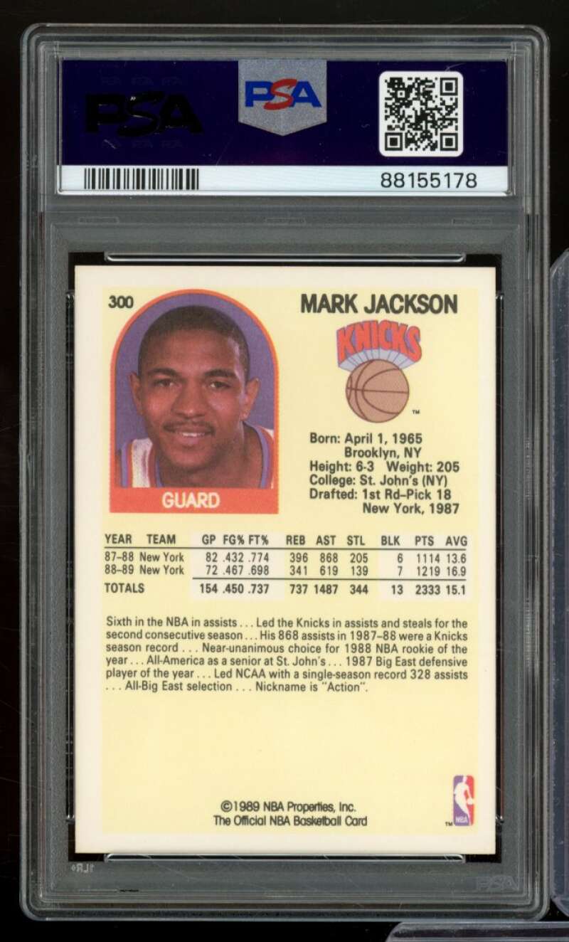 Mark Jackson Card 1989-90 Hoops #300 PSA 9 Image 2