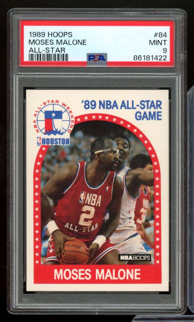 Moses Malone Card 1989-90 Hoops #84 PSA 9 Image 1