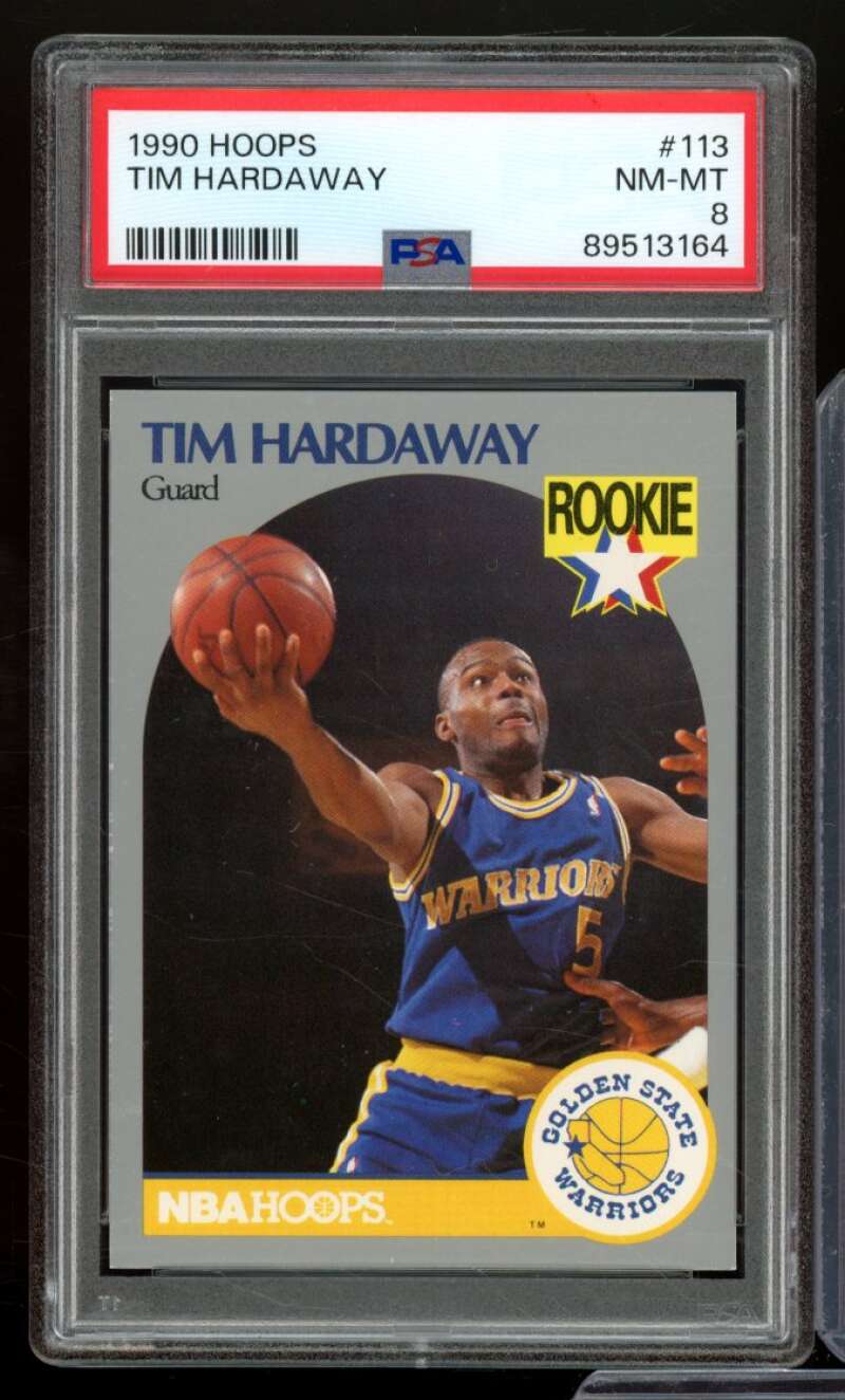 Tim Hardaway Rookie Card 1990-91 Hoops #113 PSA 8 Image 1