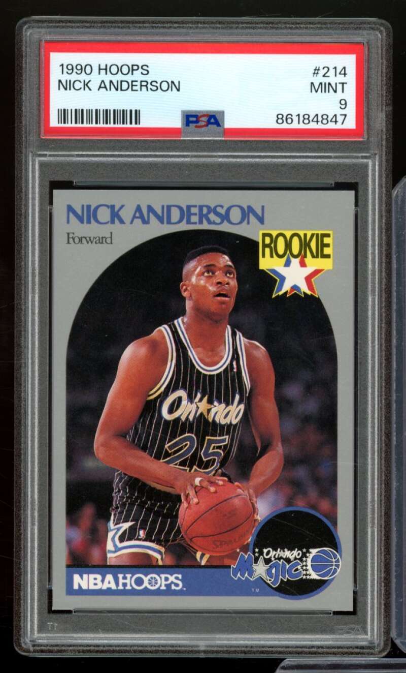 Nick Anderson Card 1990-91 Hoops #214 PSA 9 Image 1