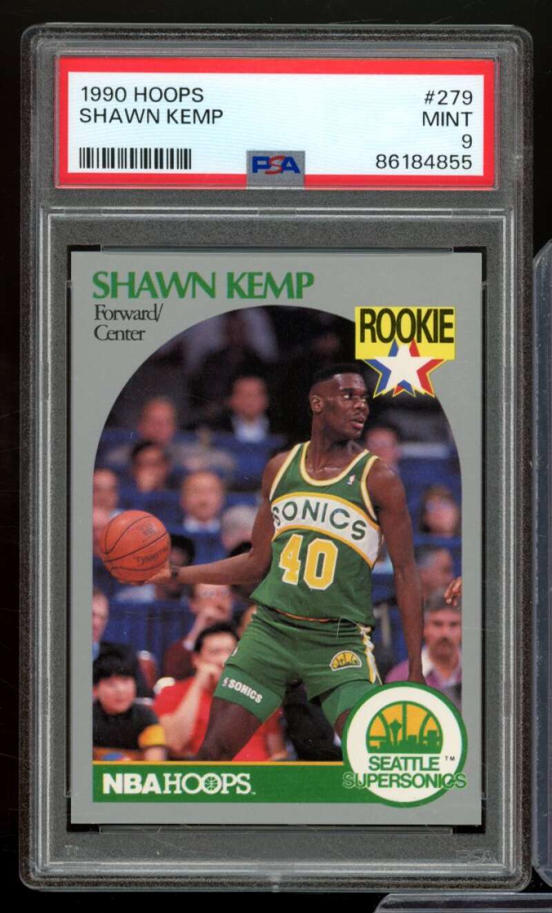 Shawn Kemp Rookie Card 1990-91 Hoops #279 PSA 9 Image 1