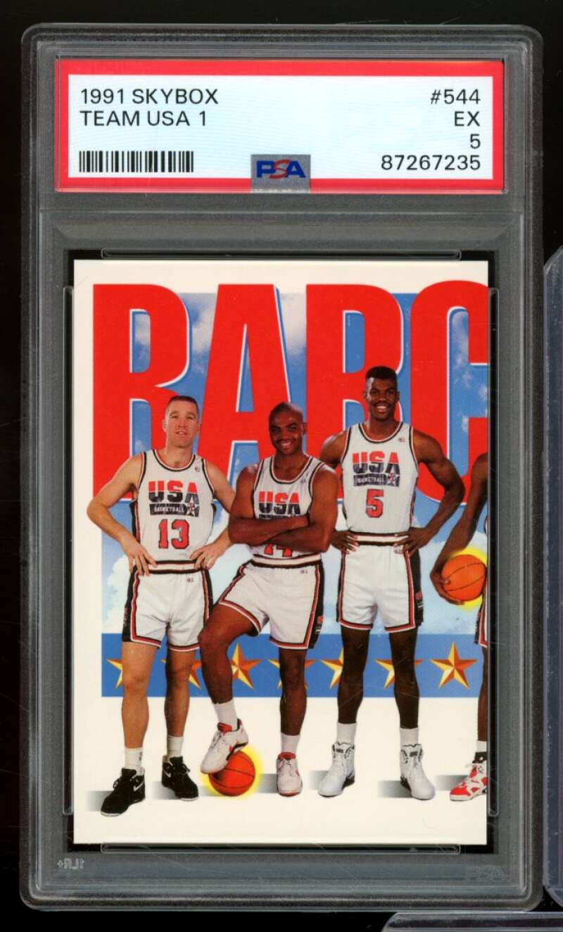 Chris Mullin / Charles Barkley / David Robinson 1991-92 SkyBox USA #544 PSA 5 Image 1