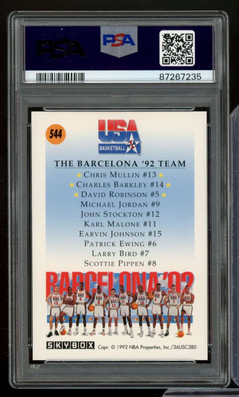 Chris Mullin / Charles Barkley / David Robinson 1991-92 SkyBox USA #544 PSA 5 Image 2