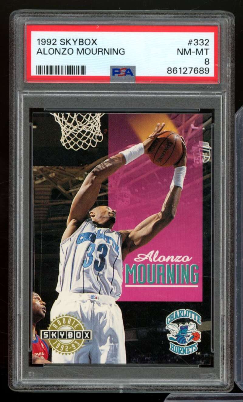 Alonzo Mourning Rookie Card 1992-93 Skybox #332 PSA 8 Image 1