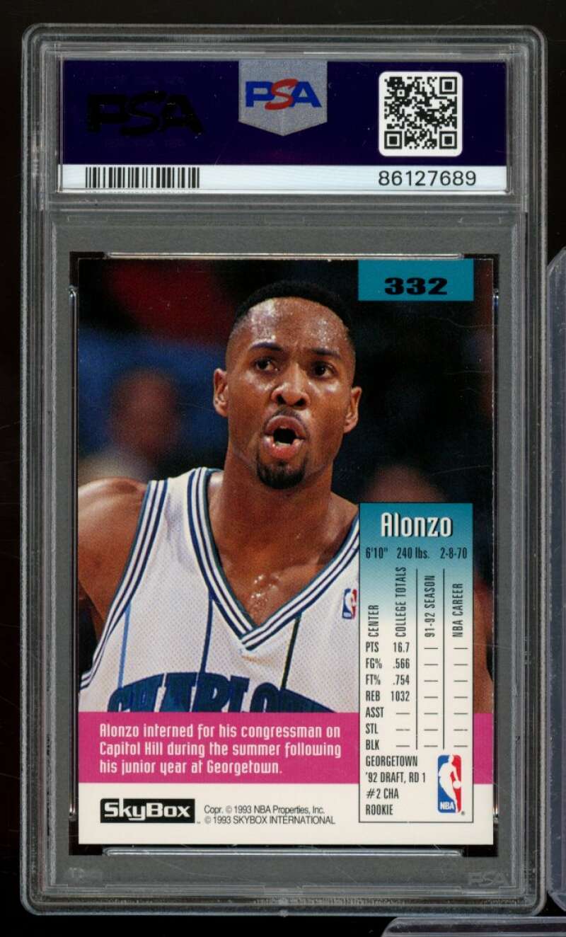 Alonzo Mourning Rookie Card 1992-93 Skybox #332 PSA 8 Image 2